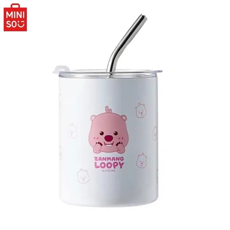 

Miniso Loopy термос чашка Kawaii маленький Бобер воды чашка из нержавеющей стали с вакуумной изоляцией для путешествий стакан для девочек Милая соломенная чашка 360 мл