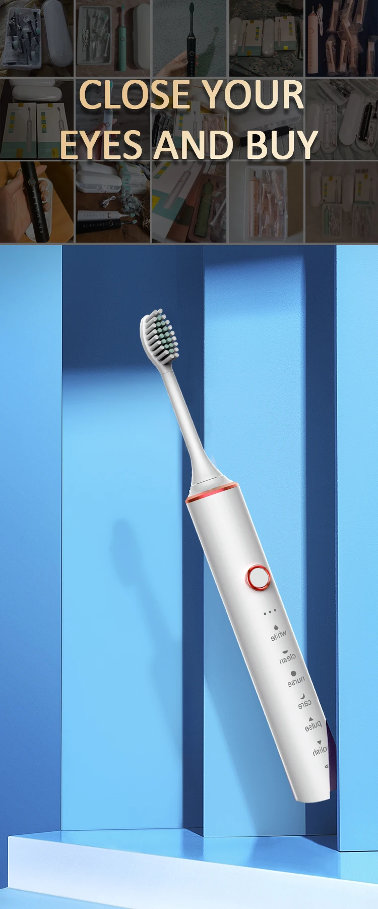 Description Picture 2 of itemGeZhou Electric Sonic Toothbrush USB Charge Rechargeable Waterproof Electronic Tooth Brushes Replacement Heads Adult and kids