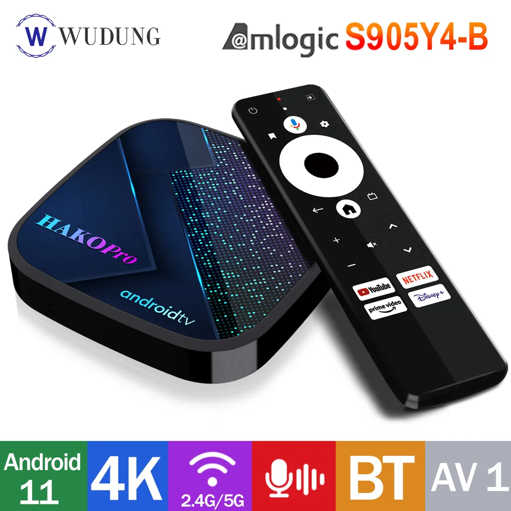 Original HAKO PRO Smart TV BOX Netflix Google Certifications Amlogic