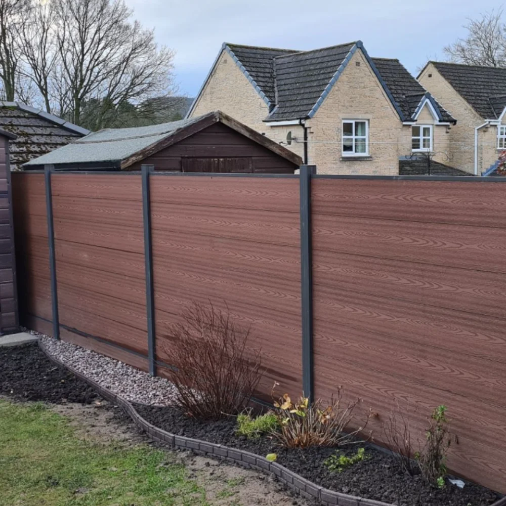 Green Aluminium Wpc Garden Fence Boards Waterproof Garden Aluminum Wpc Composite Fence Outdoor Panels Post For Home