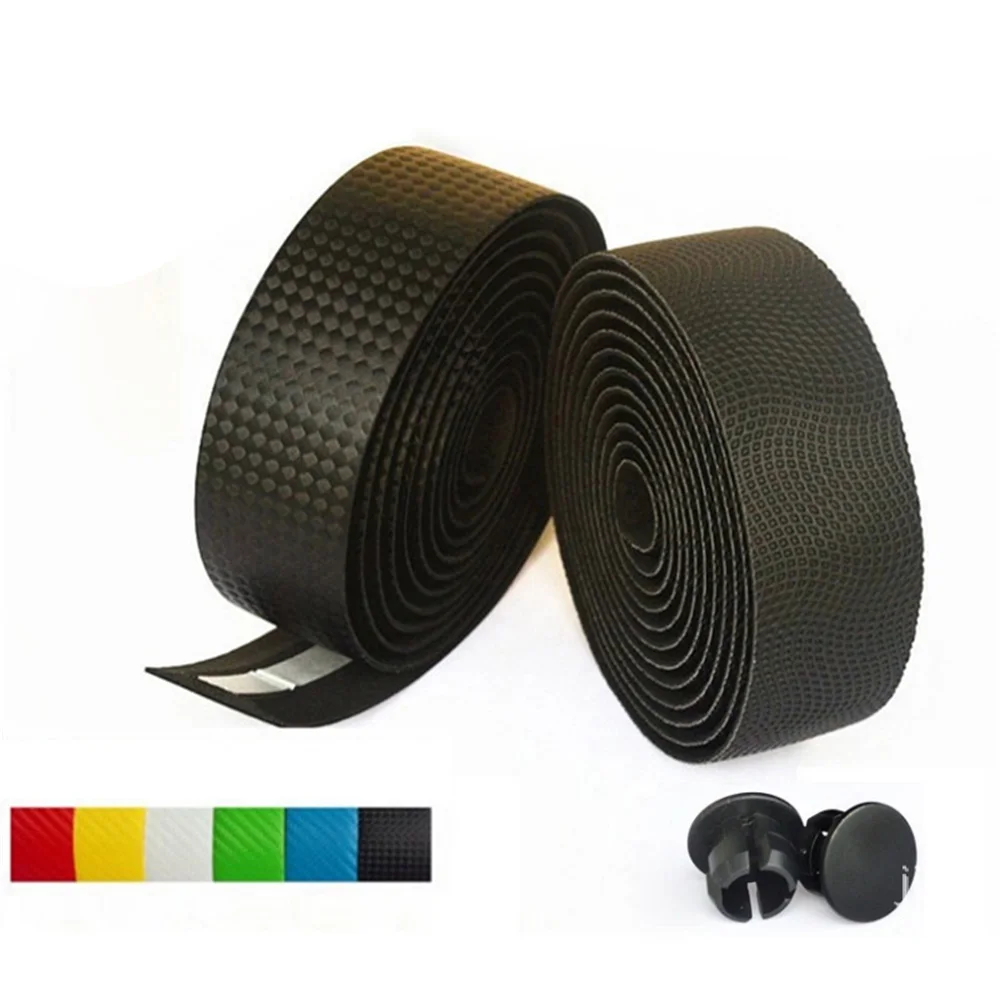 Bike Handlebar Tape Bicycle Grips 2.3M Road Carbon Fiber Bike HandleBar Tape Cycling Race Bicycle Grips MTB Cork Handlebar Tapes 2 Bar Plugs Mountain Belt Straps