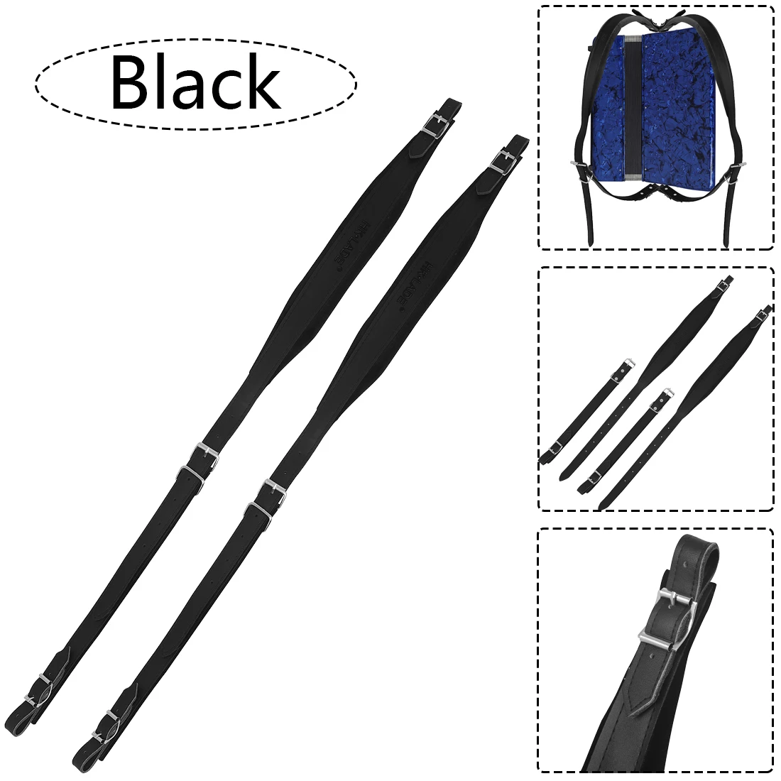 HK-LADE 16-120 Bass Akkordeon Riemen verstellbar profession elle Universal Doppel Schulter gurte Leder Akkordeon Accessoires – Detail 1