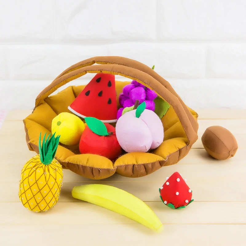 무절단 패브릭 아트 DIY 재료 키트 시뮬레이션 과일 및 채소 장난감 유치원 수제 공예 키트 홈 패브릭