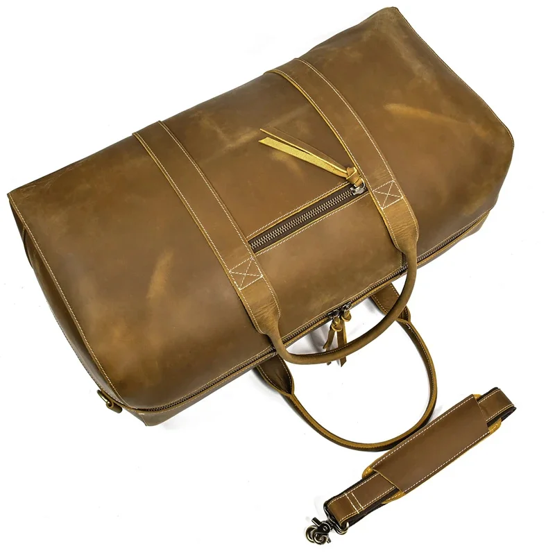 Brown Leather Duffle Bag For Men