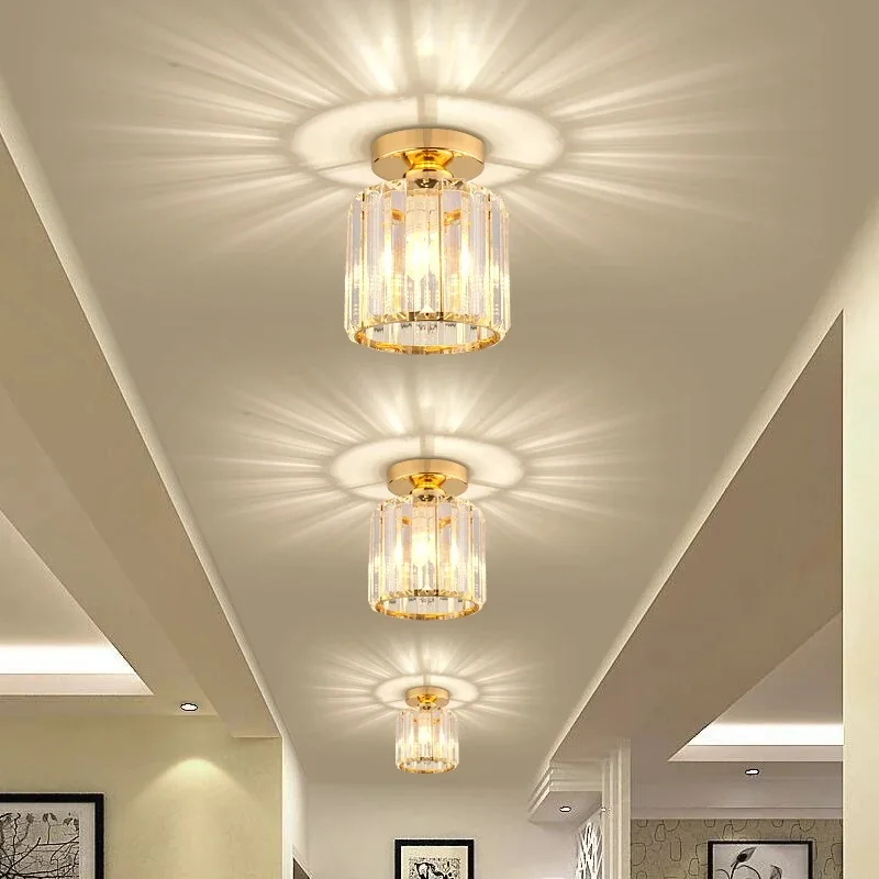 Modern Crystal Chandeliers Flush Mount Ceiling Light Fixture with ...