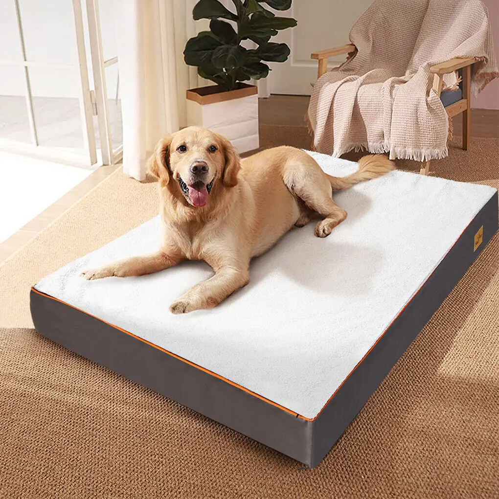 Dog Bed M L XL 2XL 3XL Waterproof Orthopedic Pet Bed Cushion for Indoor Dog Crate Kennels Mat with Washable Cover