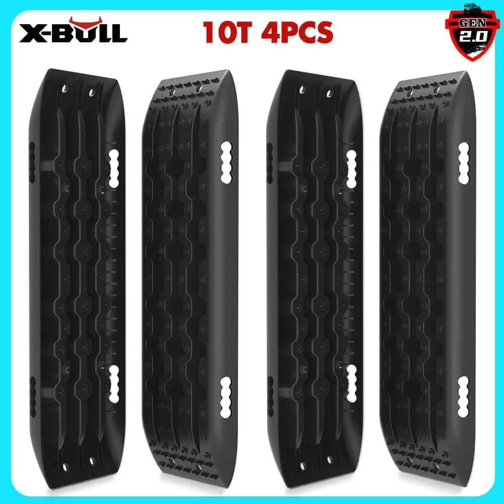 X-BULL Recovery Tracks Gen 2.0 10T Sand Mud Snow 2 Pairs Offroad 4WD for X4 2PC 91CM Black