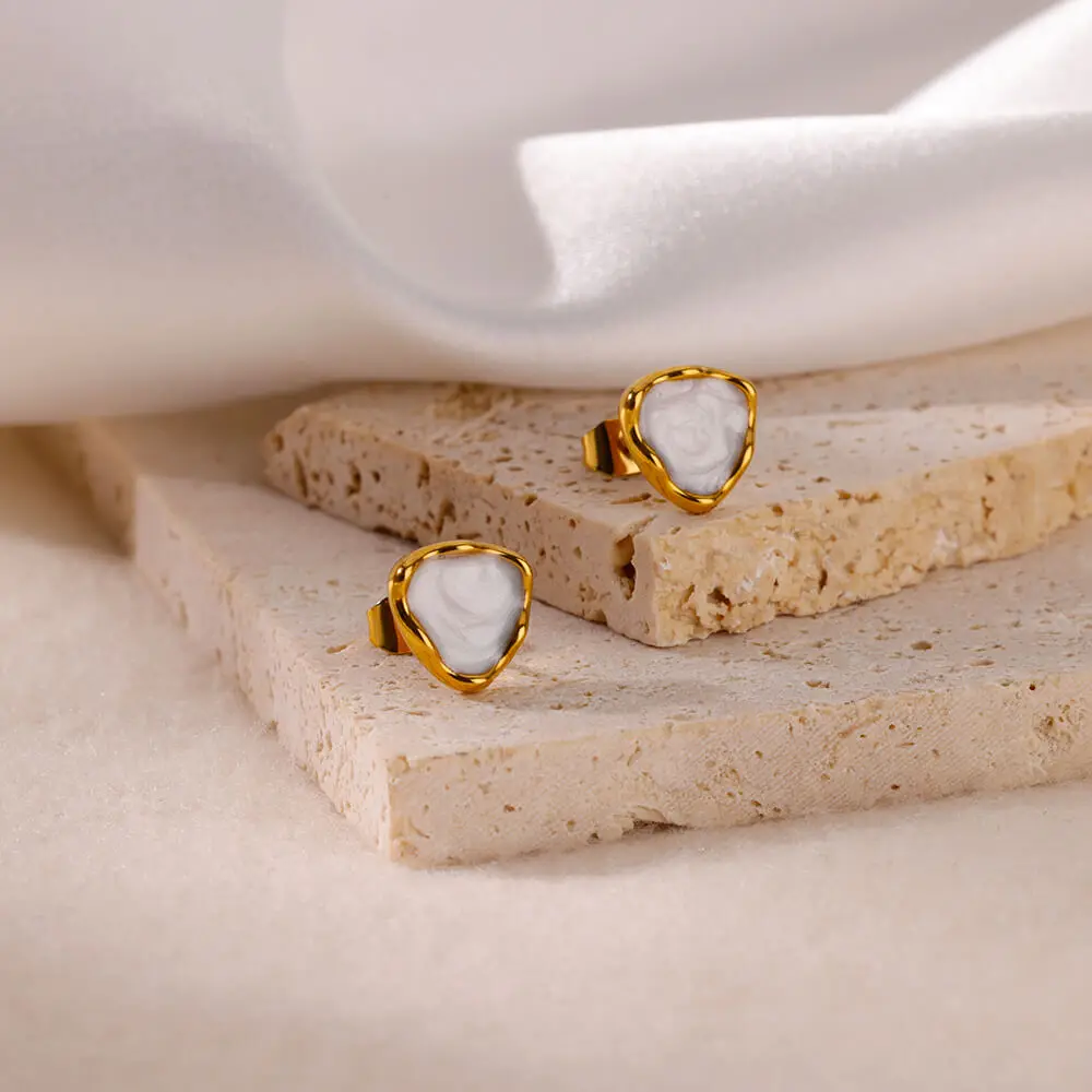 Stainless Steel Geometric Earrings for Women Gold Color