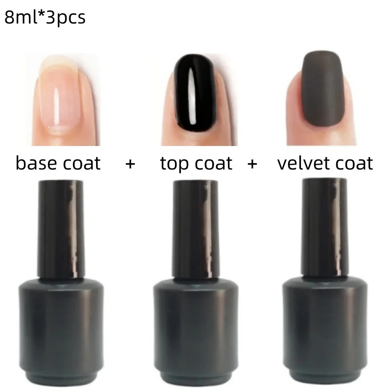 Functional Gel 4 Types Base Coat No Wipe Top Coat Matte Top Velvet UV Soak Off Nail Gel Polish