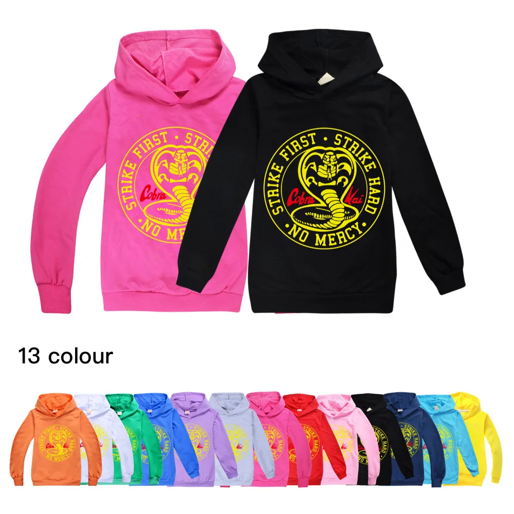 

Cobra Kai Hoodies Girls Boys Fashion Popular Sweatshirt Streetwear Hip Hop Hoody Autumn Spring Pullover Casual Harajuku Outerwea