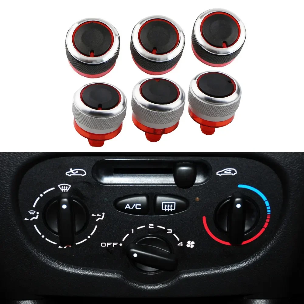 3Pcs Car AC Knob Peugeot 206 207 2006-2011 Citroen C2 2007-2011 Air Conditioning Heat Control Switch Knob Accessories