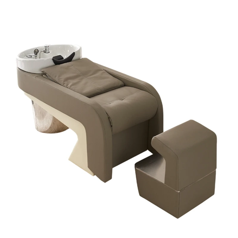 

Yjq Half Lying Shampoo Chair Hair Salon Massage Flushing Bed Hair Salon Ceramic Basin with Light