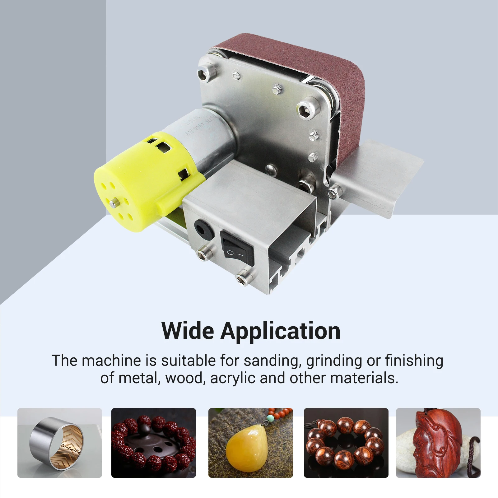 Electric Grinder Electric Sander Belt Sander Electric Sanding Polishing Mini Belt Sander Grinding Machine 7 Variable Speed with 10 Sanding Belts for Polishing Wood Metal