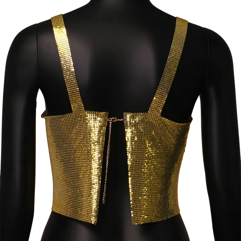 Großhandelspreis Nacht Clubwear Sexy Pailletten Strand Cover Up Tank Tops 2024 Herbst Halloween Weihnachten Crop Top Urlaub Leibchen – Detail 8