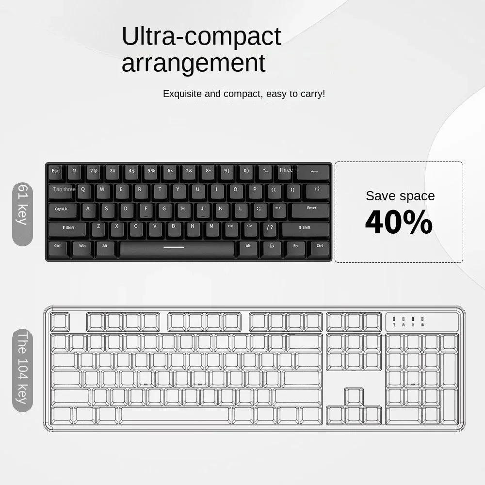 Teclado mecánico español 60% blanco USB con cable Gaming portugués