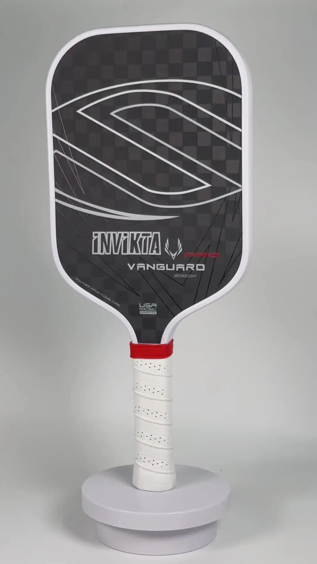 INVIKTA VANGUARD PRO 12K Весло для пиклбола из необработанного углеродного волокна 16 мм