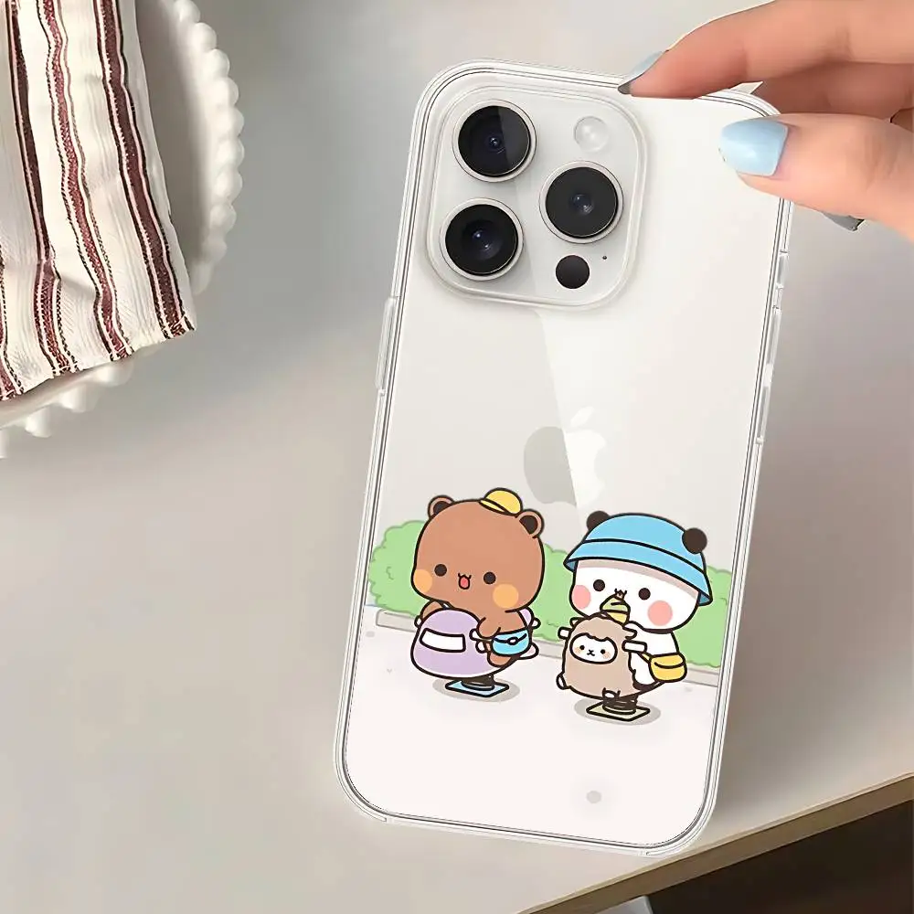 Cute D-DUDU B-BUBU Crystal Clear Soft Phone Case: Shockproof Transparent Cover For IPhone 17,16,15,14,13,12,11 Pro Max, Plus 5