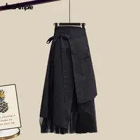 Women's Spring Autumn New Fashion Fake Two Piece Knit Sweater+Strap A-line Skirt Suit Korean Elegant Pullover Dress Matching Set - Image 6