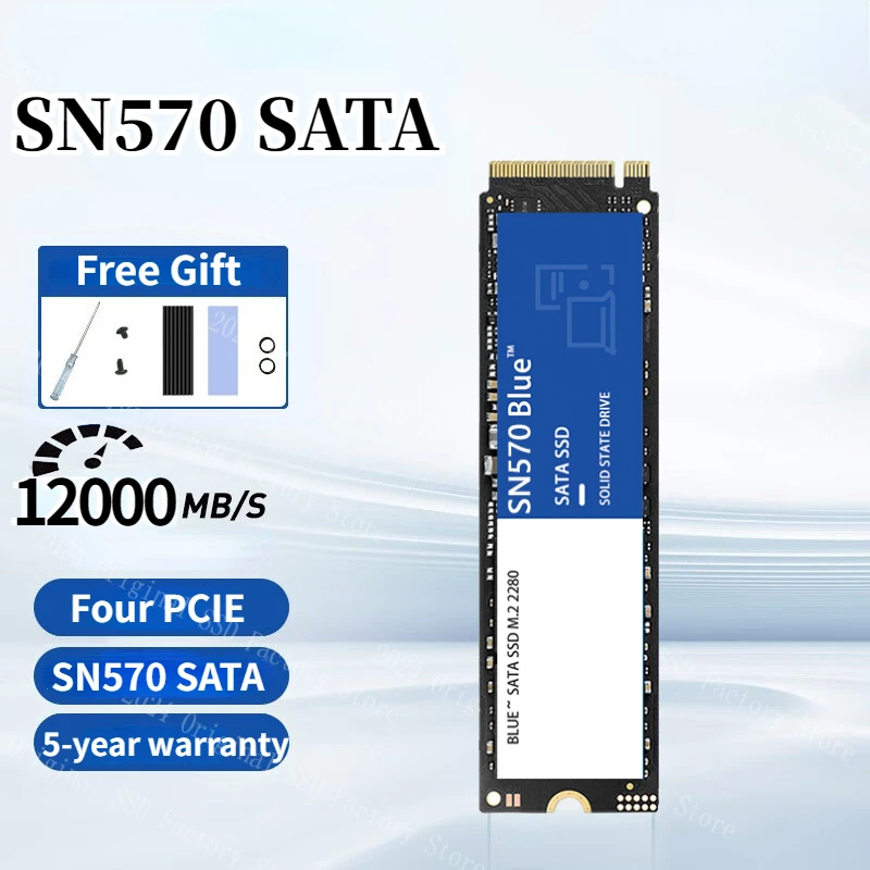 

Western Original PS5 SSD Blue SN570 SATA SSD 2TB 1TB 500GB PCIe 4.0 * 4 M.2 2280 Internal Solid State Drive For Laptops PC PS4