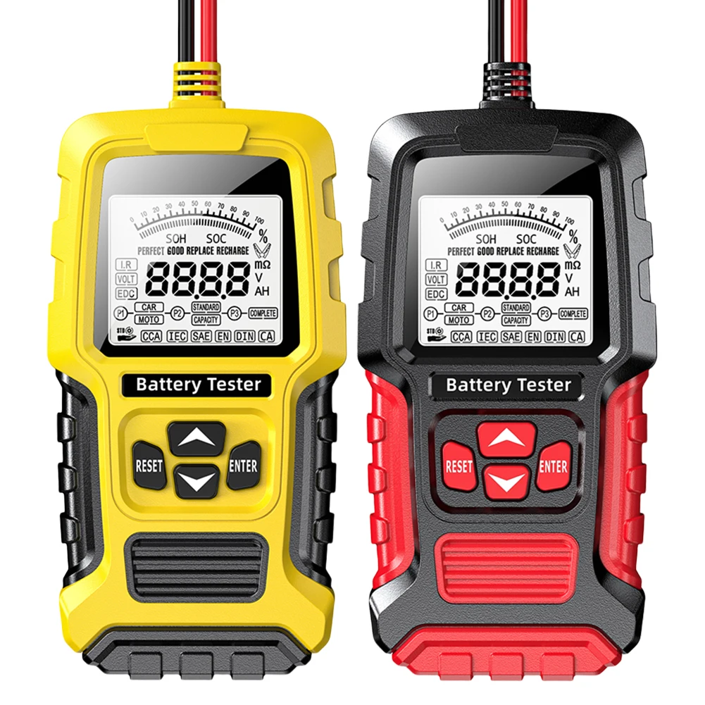 배터리 시스템 분석기 LCD 디스플레이 스마트 배터리 테스터, SOH SOC CCA IR 측정, 자동차 트럭 보트 SUV용 자동 배터리 분석기