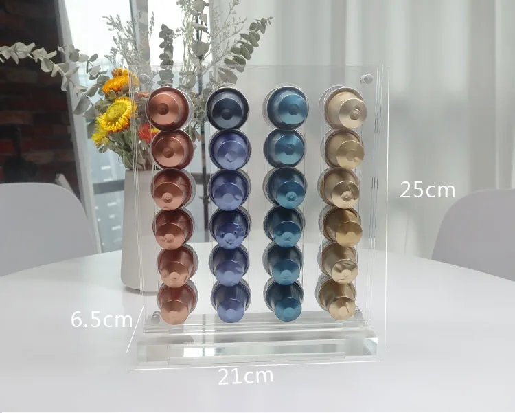 Description Picture 6 of item20/48 PCS Acrylic Nespresso OriginalLine Coffee Pod Holder Rack Capsule Storage Refrigerator Tower Stand Pod Coffee Holder