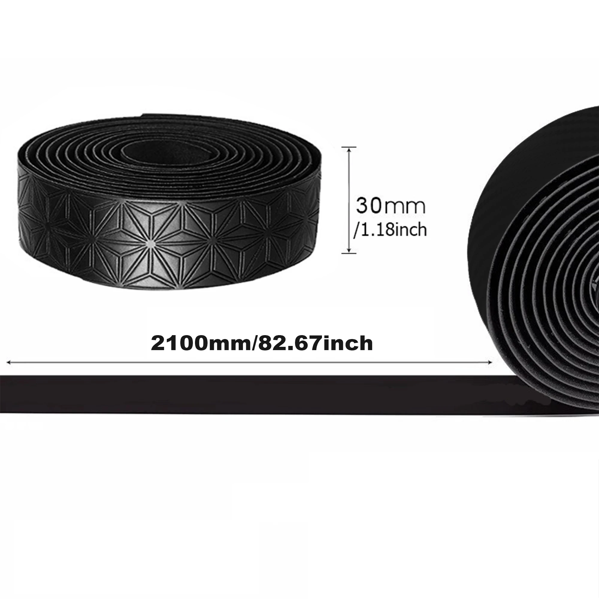 Pair of Anti-Slip Shock-Absorbing Road Bike Handlebar Tape with Bar End Plugs