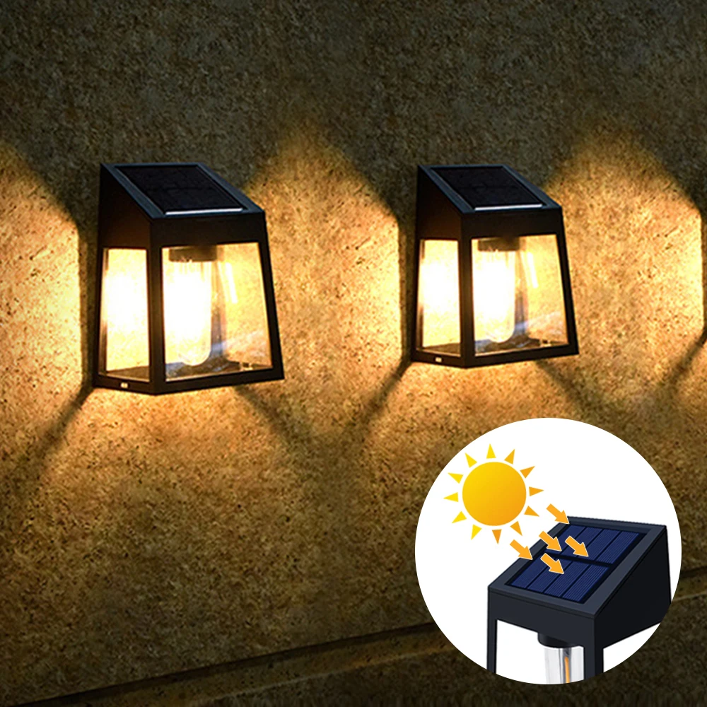 

New Solar Lamps LED Bulbs Tungsten Wall Light Induction for Outdoor Decoration Garden Courtyard Home Waterproof Night Lighting