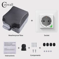 Coswall IP66 Waterproof EU Socket Tuya WIFI / Zigbee Timer Switch Programmable With Power Monitoring Function White - Image 5