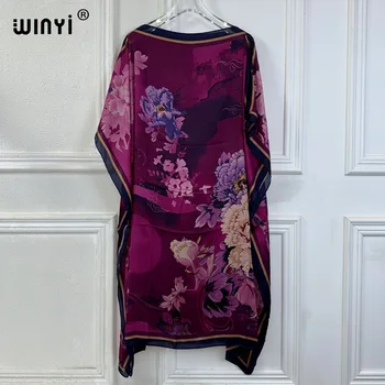 WINYI summer dresses sexy african women free size dress boho print beach wear party dresses Femme kaftan Muslim beach cover ups 1