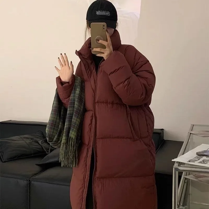 2024 New Women Down Jacket Winter Coat Female Extended Version Parkas Loose Thick Warm Outwear Versatile Leisure Time Overcoat