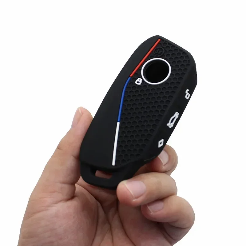 Silicone Key Fob Cover Case for BMW 3 5 7 X1 X3 X5 X7 IX Series-Smart Keyless 4Buttons Car Accessories, key case,key case cover,remote control case cover