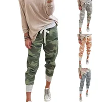 Camo Print High Waist Nine Point Sports Pants Women's Running Trousers Street Sle Casual Polyester Fiber Summer 2023
