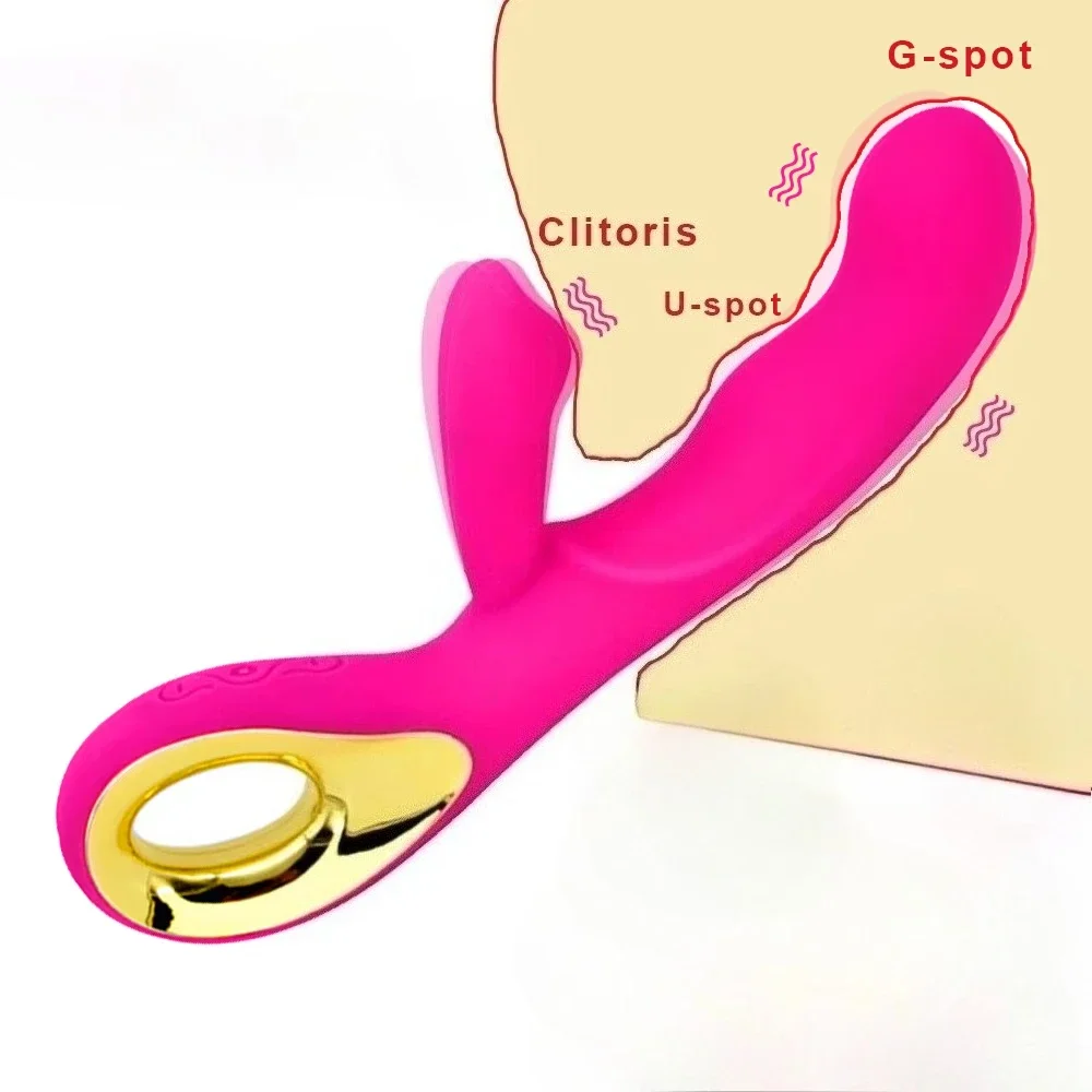 Kaninchenvibrator 2-in-1 Klitoris Stimulator G-Punkt Anal Vagina Massagegerät Doppelmotoren Dildo Feman Masturbation Sexspielzeug für Frauen 1