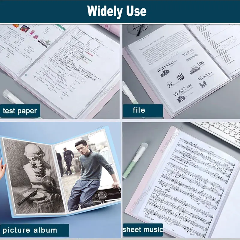 File Folder and Photo Storage Book 60Pocket A4 A3 Document Storage Bag Display Book
