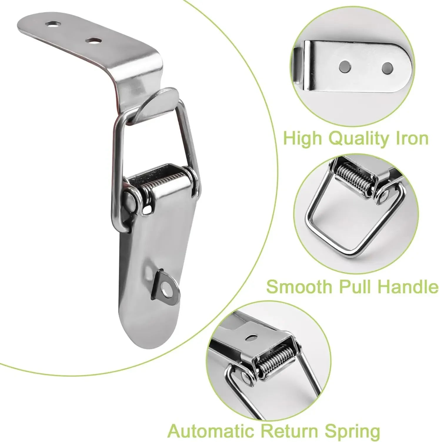 90 Degree Hook Lock Bolt Spring Loaded Draw Toggle Latch Clamp 4pcs for Door Drawer Toolbox Closet Cabinet Case toggle latches furniture hardware decorative latches