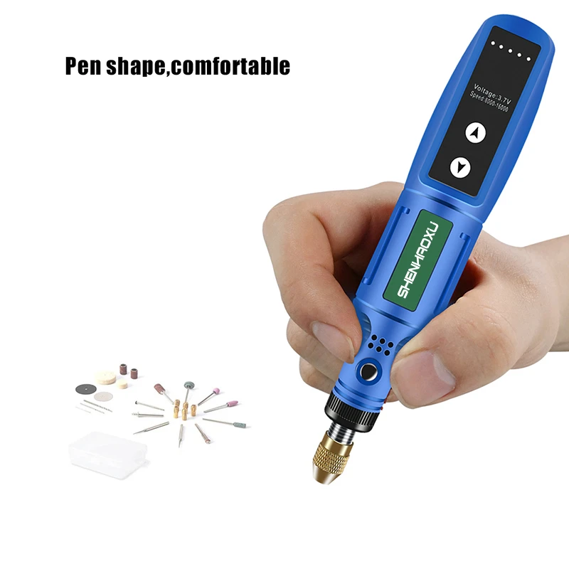 Electric Grinder USB Charging Speed Adjustment Forward And Reverse Carving Grinding Word Polishing Machine Cutting Mini Drill 6