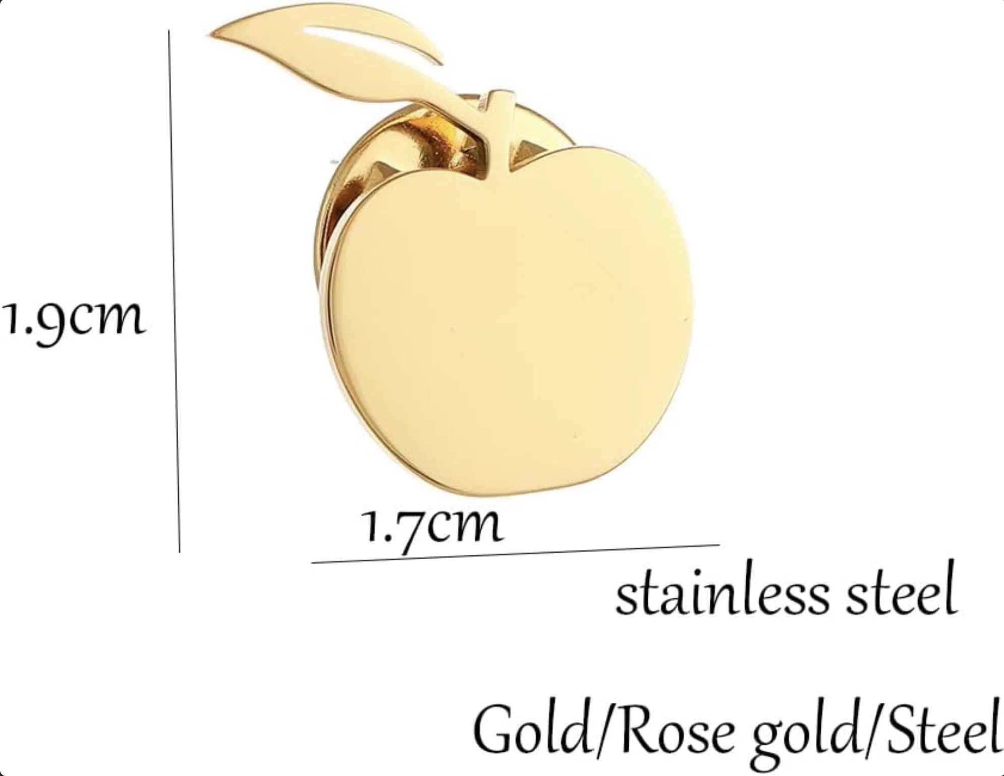 스테인레스 스틸 섬세한 Apple 남성용 브로치 옷깃 핀 여성용 버클 클립