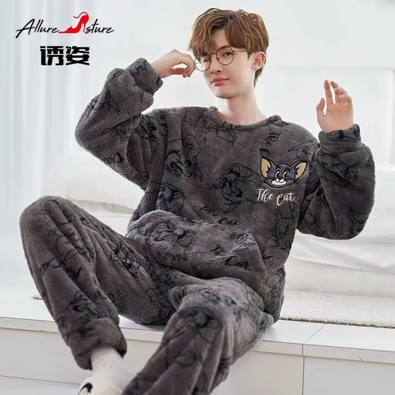 Vnihaq Mens Loungewear Sets Winter Fleece Half Zipper