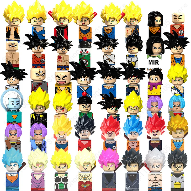 50 Style Mini Action Figure Building Block Dragon Ball Z Tien Shinhan Vegeta Iv Trunks Son Goku Goten Gohan Kt1007 Wm6029 Mattoni