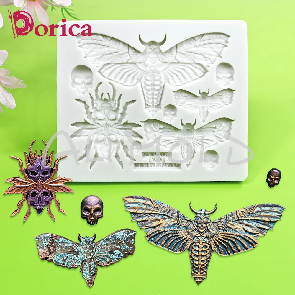 Set Di 6 Stampi In Silicone Per Decorazioni Torte Halloween, Tema Pipistrello, Ragno, Zucca, Fantasma, Per Cioccolato, Fondente E Resina