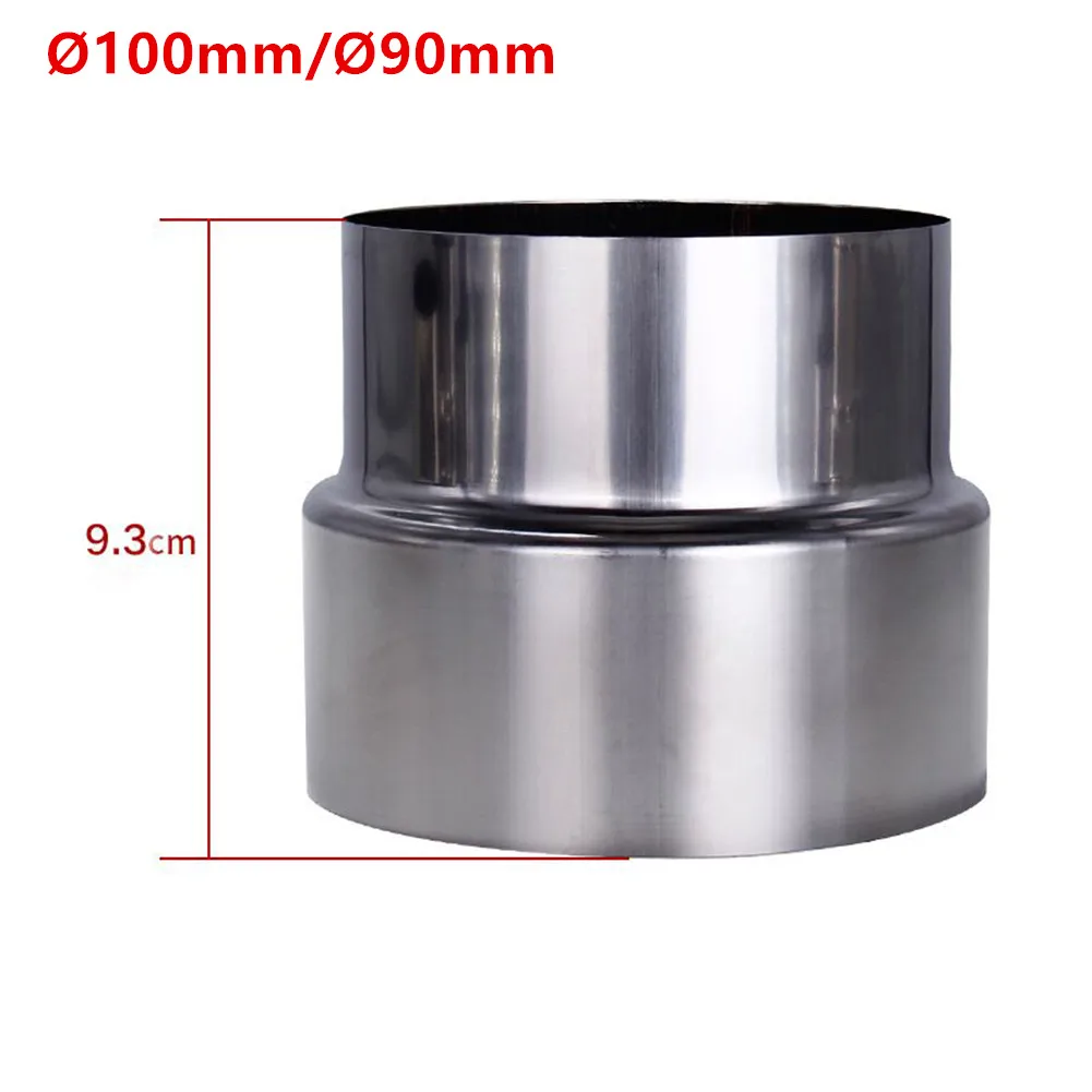 1pc Stove Pipe Extension Reduction Stainless Steel Flue Pipe Reducer Tubing Connector Chimney Adaptor 60/70/80/90/100/110/120mm