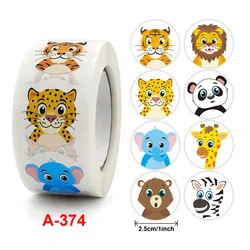 Étiquette autocollante Kawaii pour enfants, 500 pièces, 1 pouce, dessin animé, mignon, jeu de remerciement, cadeau, fourniture de décoration 