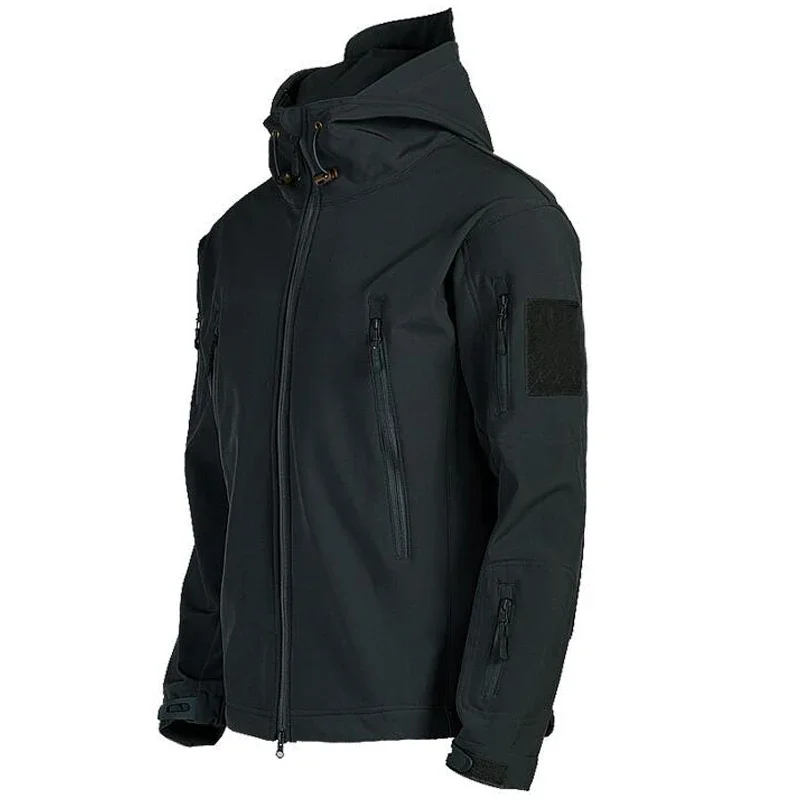 Men's winter coat casual fleece insulation soft shell windproof waterproof jacket coat windproof camouflage hat parka coat