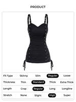 Summer Tank Tops for Women Plain Color Tank Top Ruched Grommet Lace Up Casual Sleeveless Tops топ женский - Image 4