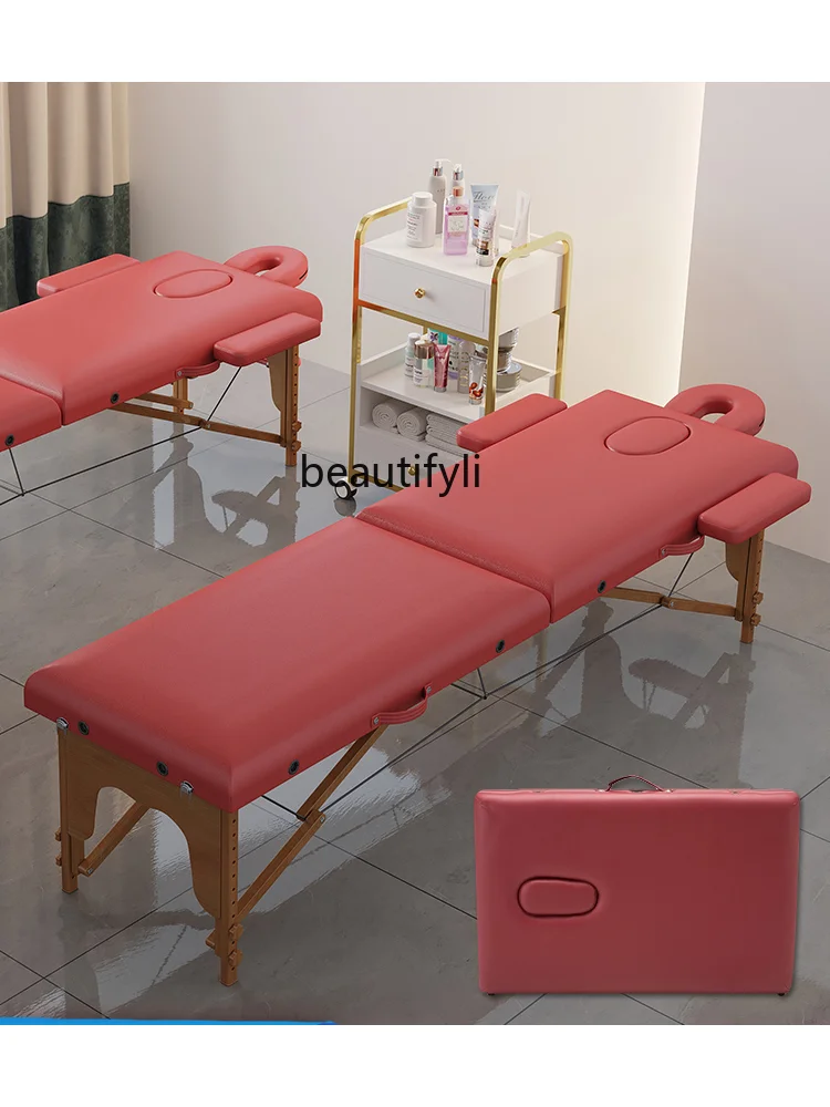 

Facial Bed Folding Massage Bed Massage Portable Moxibustion Physical Therapy Band Hole Tattoo Beauty Fire Therapy Bed