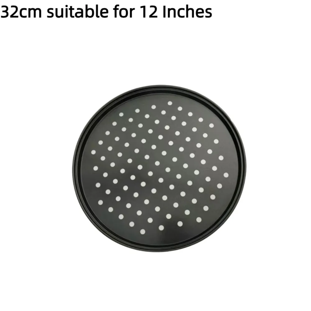 Carbon Steel Non-Stick Perforated Pizza Pan Set - 3-Piece Round Baking Tool for Crispy Crusts