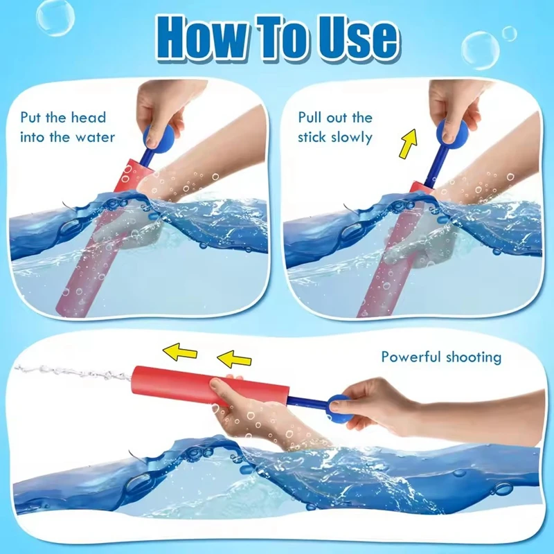 Foam Water Gun Kids Summer Outdoor Beach Swimming Pool Toy Game Birthday Party Favors Mini Pull Type Water Squirt Pinata Fillers