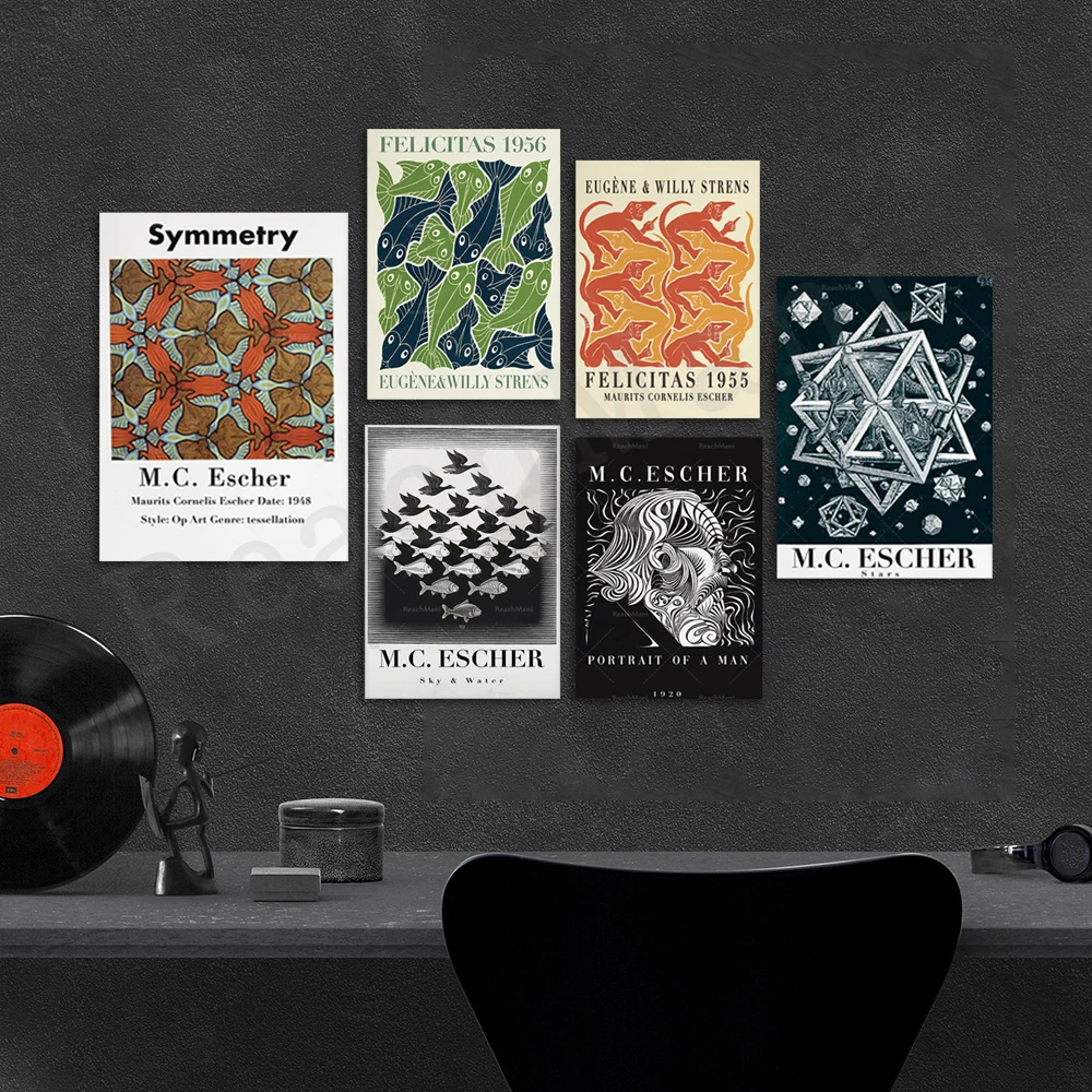 M.C. Escher Surreale Art Exhibition Poster Stampa Su Tela