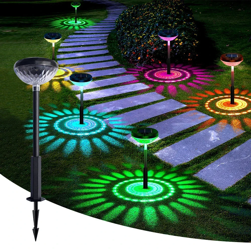 Solar Lawn Lamp Shadow Ground Insertion Light Two-tone LED for Courtyard Garden IP65 Waterproof Night Decoration Household Villa peter hammill chameleon in the shadow of the night 1 cd