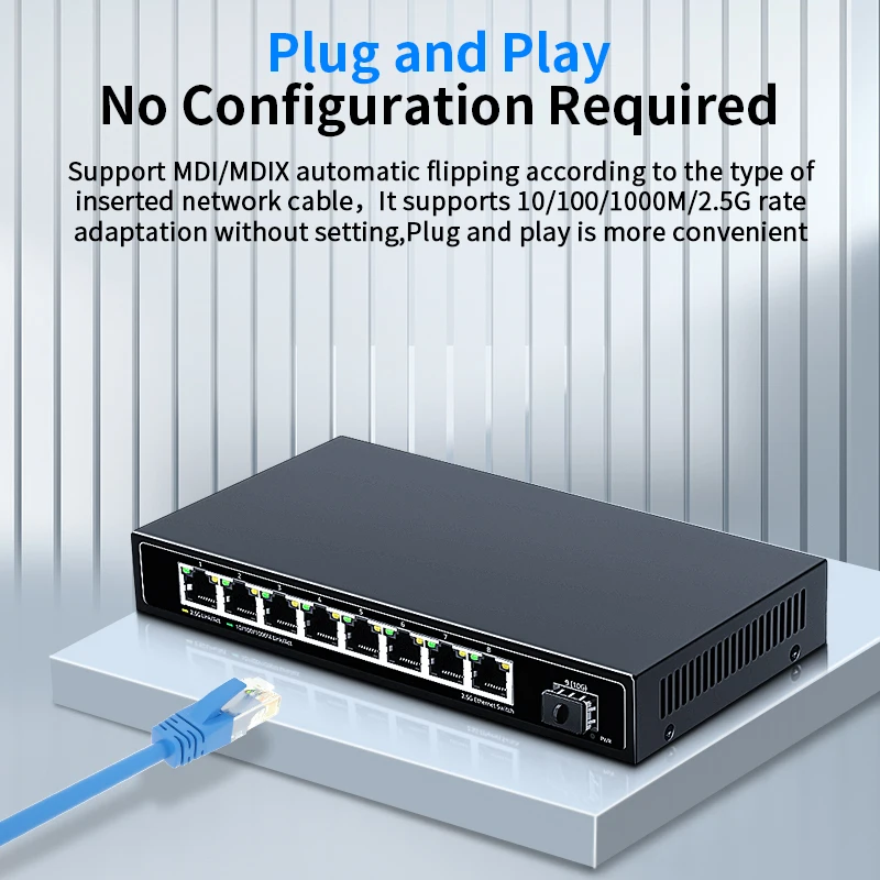 HORACO 8 Port 2.5G Ethernet Switch 2.5GBASE-T Network